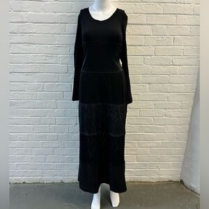 Rare Vintage Moschino Jeans Black Mixed Fabric Panel Dress